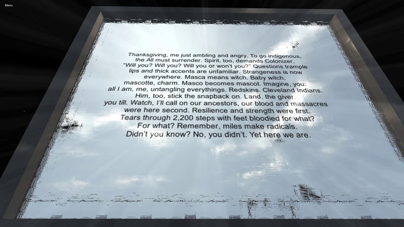A poem floating in the Antipodes VR experience